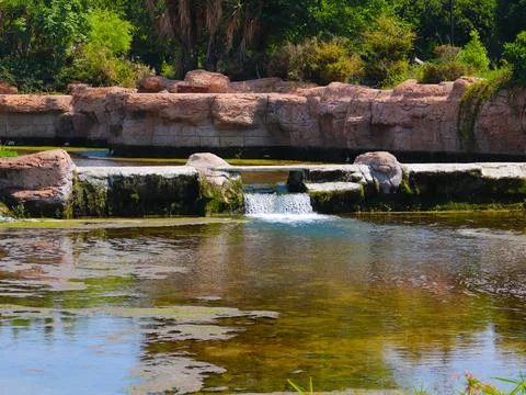 Waterfall in the park Stock Photos