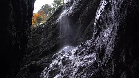 Waterfall partnachklamm with reflections Video stock 222932660