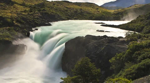 A waterfall in Patagonia. Stock Footage 6120675