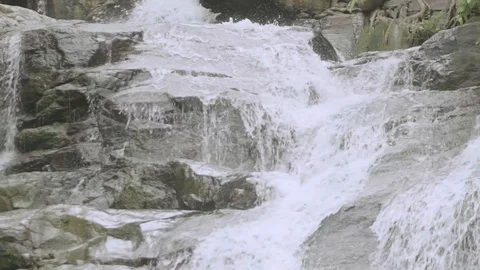 Waterfall with people at the bottom Stock Footage 105170568