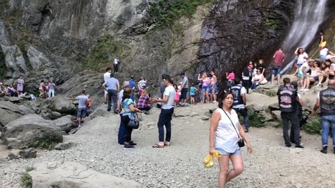 Waterfall people Stock Footage 94159228