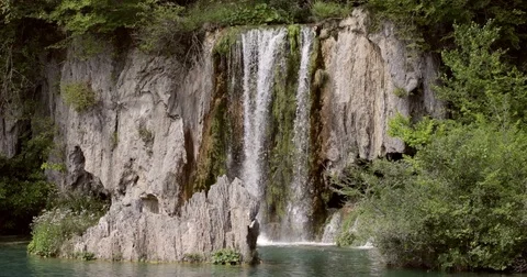 Waterfall at Plitvice lakes, Croatia 4K Stock Footage 79558449