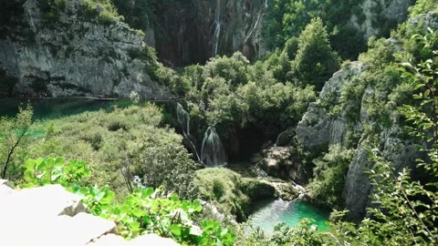 Waterfall in Plitvice Lakes in Croatia Stock Footage 240610734