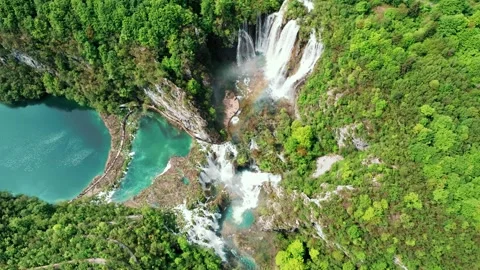 Waterfall in Plitvice Lakes in Croatia. Stock Footage 260420587