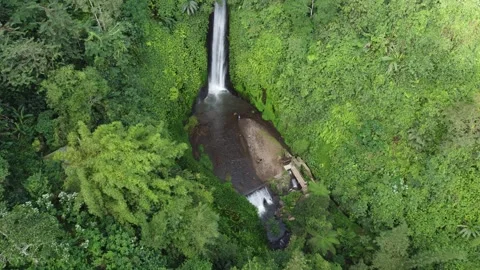 Waterfall plunge pool hover Stock Footage 329884094