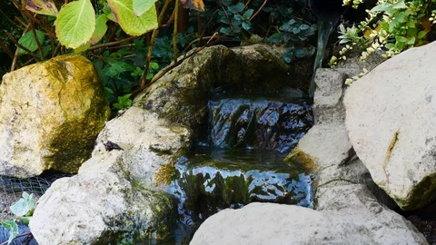 Waterfall in a pond Stock Footage 95631194