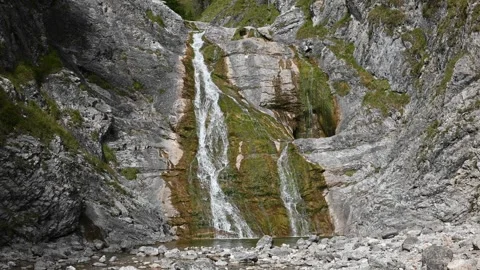 A waterfall with a pond in the middle Video stock 260846108