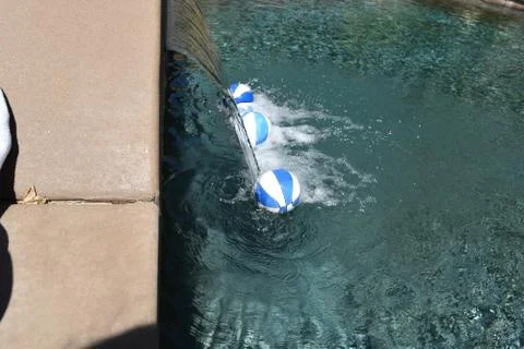 Waterfall with pool balls 스톡 사진