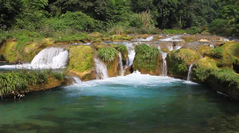 Waterfall pool Stock Footage 32169476