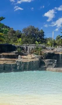 Waterfall in pool Stock Photos