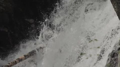Waterfall pounding on tree Stock Footage 40018873