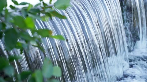 Waterfall pouring down the side Video stock 135027514