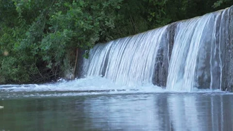Waterfall pouring down the side Stock-Footage 135027627