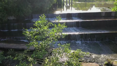 Waterfall pouring down the side Stock Footage 135027715
