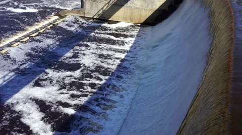 Waterfall on power station Stock Footage 62486145
