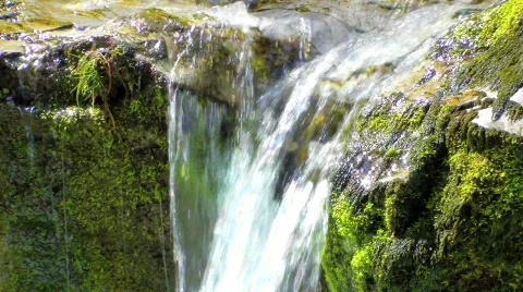 Waterfall, Powerful Stream Stock Footage 752617