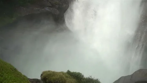 Waterfall with powerful stream of water in slow motion Stock Footage 122320653