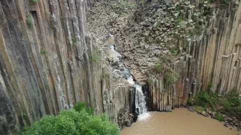 Waterfall Prismas Basálticos - Huasca de Ocampo, Hidalgo Pueblo Mágico Cascada Video stock 202089482