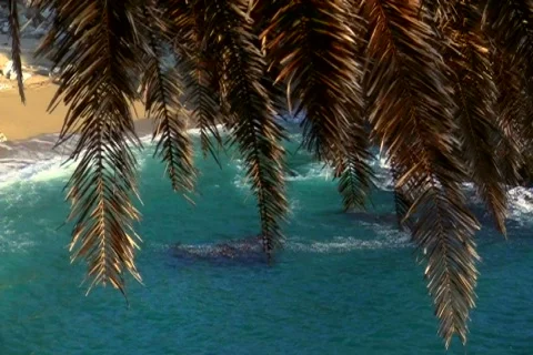 Waterfall on pristine beach V1 - NTSC Stock Footage 798454