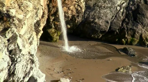 Waterfall on pristine beach V10 - HD 스톡 동영상 779497