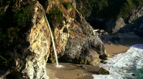 Waterfall on pristine beach V3 - HD Stock-Footage 779440