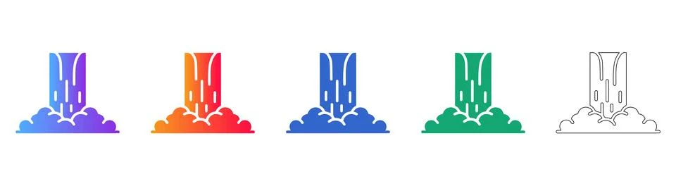 Waterfall Process Flow Icons Illustrazione stock