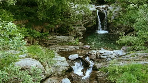Waterfall with pure water in forest. Stock Footage 32327730
