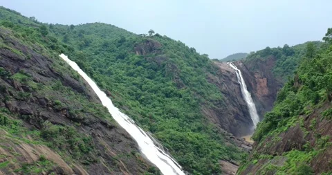 Waterfall in Rain Forest Aerial| Cinematic Nature Aerial View Stock Footage 151967553