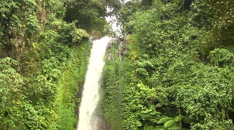 Waterfall in the rain forest in Bali Stock Footage 41380499