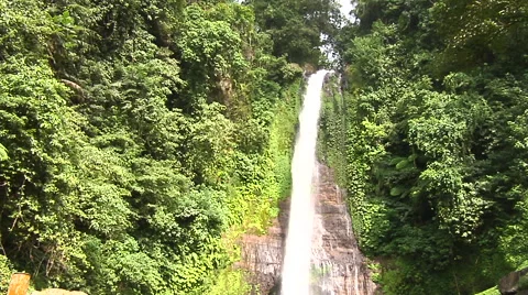 Waterfall in the rain forest in Bali Stock Footage 41380504