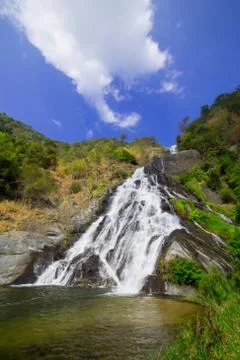 Waterfall in rain forest Stock Photos