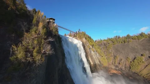 Waterfall with rainbow mist Stock Footage 320651815