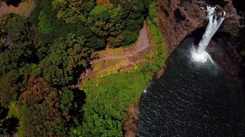 Waterfall Rainbow Pan Down- Rainbow Falls Video stock 89851409