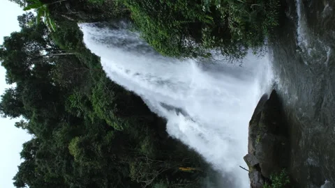Waterfall in rainforest with clear water. Stream running fast  in rainy season. Stock Footage 252403184