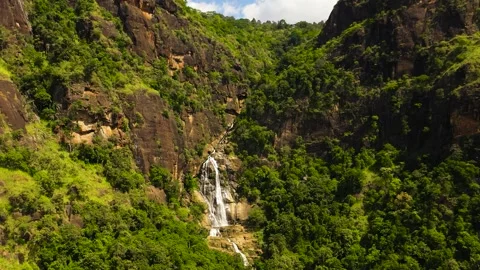 Waterfall in the rainforest, jungle. Stock Footage 235572877