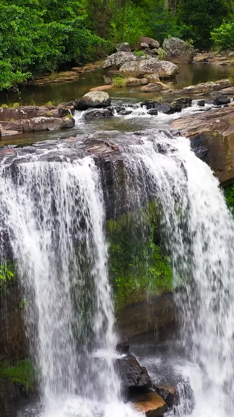 Waterfall in the rainforest, jungle. Stock Footage 289871454
