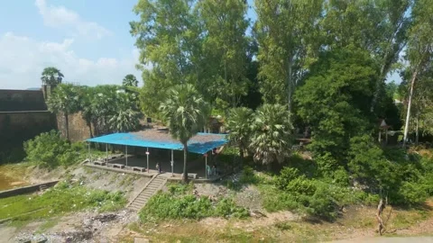 Waterfall Rajdari Devdari and Latif Shah, Chandrprabha  Dam Aerial View Stock Footage 288666956