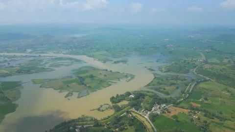 Waterfall Rajdari Devdari and Latif Shah, Chandrprabha  Dam Aerial View Stock Footage 288667232