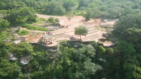 Waterfall Rajdari Devdari and Latif Shah, Chandrprabha  Dam Aerial View Stock Footage 288667233