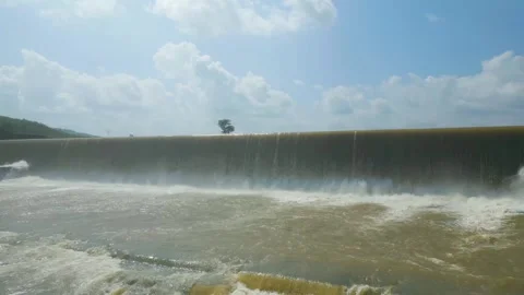 Waterfall Rajdari Devdari and Latif Shah, Chandrprabha  Dam Aerial View Stock Footage 288667337
