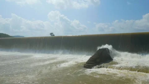 Waterfall Rajdari Devdari and Latif Shah, Chandrprabha  Dam Aerial View Stock Footage 288667338