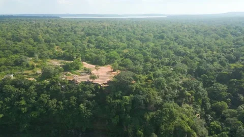 Waterfall Rajdari Devdari and Latif Shah, Chandrprabha  Dam Aerial View Stock Footage 288667391