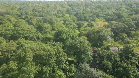 Waterfall Rajdari Devdari and Latif Shah, Chandrprabha  Dam Aerial View Stock Footage 288667586