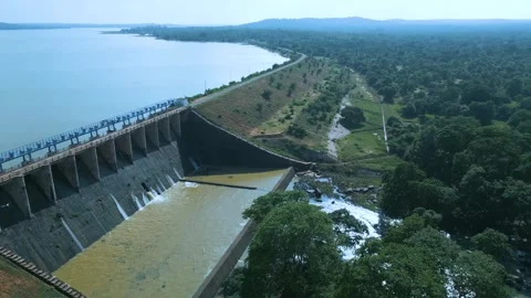 Waterfall Rajdari Devdari and Latif Shah, Chandrprabha  Dam Aerial View Stock Footage 288667710