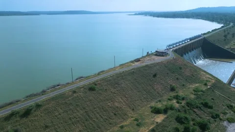 Waterfall Rajdari Devdari and Latif Shah, Chandrprabha  Dam Aerial View Stock Footage 288667748