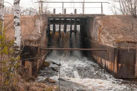 Waterfall Rapid flow of the river Long exposure photo Stock Photos
