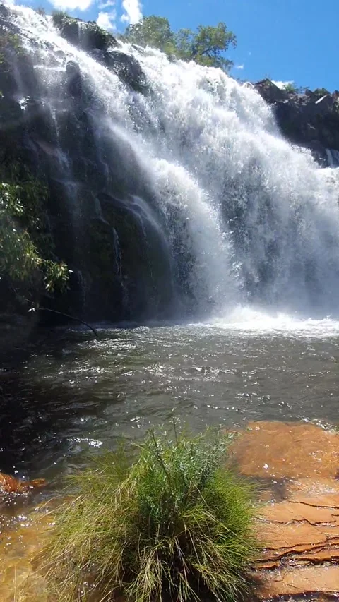 Waterfall represents life in motion Video stock 153096361