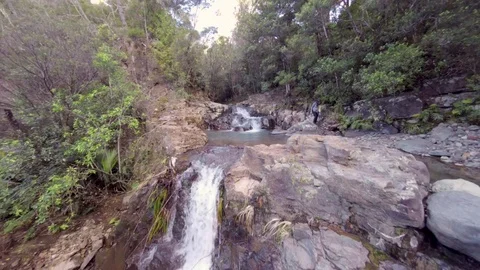 Waterfall Reveal Drone Video stock 76875652