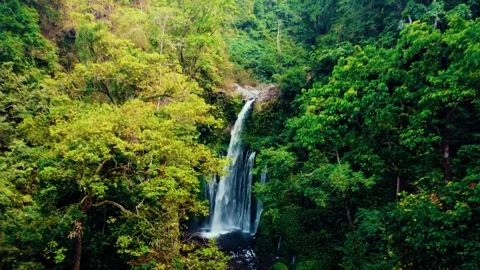 Waterfall at Rinjani Mountain Stock Footage 288840796