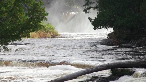 Waterfall Up River Stock-Footage 73120170